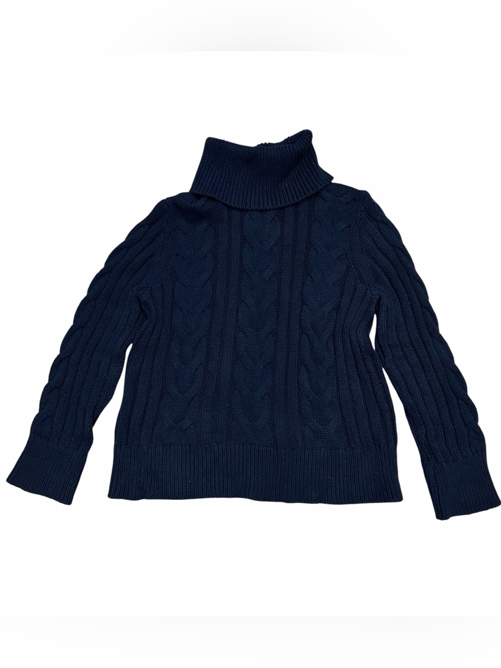 Banana Republic Black Cable Knit Turtleneck Sweater